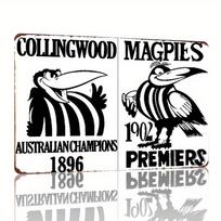 Collingwood Magpies Vintažinis metalinis skardinis ženklas   Australijos čempionai 1896  Nugalėtojai 1902 Sienų dekoras Retro stiliaus namams B 20x30cm（7.8x11.8inch）