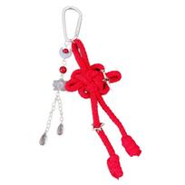 Handwoven Chinese Knot Keychain Traditional Auspicious Symbol Decoration With Alloy Carabiner For Bag Backpack Keys raudona