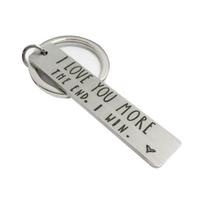 I LOVE YOU MORE THE END Letter Strip Keychain Key Ring Holder Lovers Gift Decor