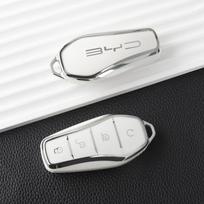 TPU Car Key Case for BYD Atto 3 Song Plus Seal Han EV Dolphin Qin Plus U Dmi Soft Transparent Protection Key Cover Accessories sidabro baltos spalvos