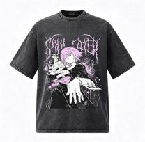 Vintage Washed Soul Eater Crona Anime T Shirts Men Women Clothing Cosplay Fashion Harajuku Casual Oversized Short Sleeve T-shirt S įvairiaspalvis
