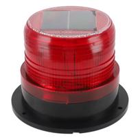 Solar Beacon Light Caution Light 8 LED Dusk to Dawn Sensor 1200mAh Battery Safety Strobe Light for Construction Traffic Red