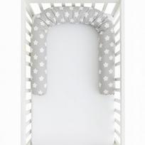 Crib protector minky roller pillow 200cm - gray gingerbreads