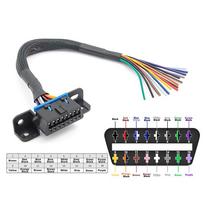 Jungtis Moteriška Atidarymas Automobilio Diagnostikos Kabelis Obd2 16 kontaktų į Atidarymo Pratęsimas Moteriška Sąsaja 30 cm Spalvoti Laidai gray