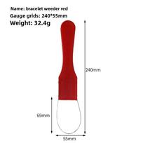 Garden Bandit Hand Loop Weeder - Durable Plastic, No Power Needed, Strong V-Shaped Fork Tip for Easy Weeding & Soil Removal, Yellow, Weeder Trimmers raudona