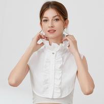 Fake Ruffle Collar Detachable Half Shirt Button Vintage Office Blouse Tops Women False Faux High Elizabeth Stand Frill Collar
