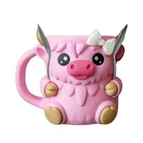 Highland Cow Ice Cream Pint Holder Popsicle Holders Beer Can Holder Insulated Ice Cream Holder with Hidden Snack Drawer And Spoons A rožinė
