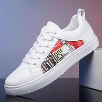 Fashion Flat Men Shoes Tenis Para Hombre Spring Luxury White Leather Casual Shoes Men Leisure Sneakers Trend Male Skateboard Shoes 39-48 39 raudona