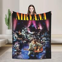 Minkštas šiltas pledas Dekoratyvinis Nirvana veido raištis Mesti pledą Flanelinis lovatiesė svetainei Gatvės stiliaus sofos lovos užvalkalas 30x40in