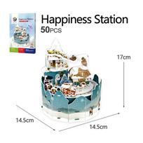 3d Three-Dimensional Paper Puzzle Windmill Music Box Waterwheel Music Box Childrens Educational Creative Diy Assembled Toy