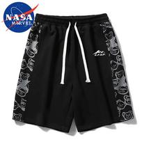 NASA MARVEL Men's Summer Loose Fit Beach Shorts 3XL juoda