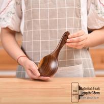 Thai Teak Non-Stick Cookware Set: Wooden Spatula, Stir-Fry Spatula, and Soup Ladle