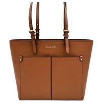Michael Kors Mk Jet Set Travel Tote Bag With Metal Logo Zipper Closure Women Tote Bags Brown 35F3GTVT8B-LUGGAGE Basic Set (Bag+Dust Bag)