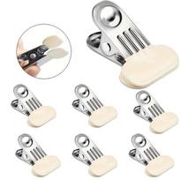 14pcs/7pcs Stainless Steel Food Bag Clips, Wide Size, Excellent Sealing, No-Mark Flat Mouth Clips, Stainless Steel Windproof Clothes Drying Clips 7 pcs