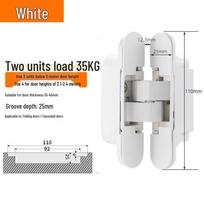 3D reguliuojamas 180° paslėptas nematomas sulankstomos durų vyris 110x24 White