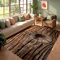 Natural Tree Stump Pattern Area Rug Non Slip Soft Plush Floor Mat for Living Room Bedroom Cozy Home Decor Rustic Cabin Style 40x60cm