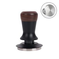 51/53/58MM Coffee Tamper Walnut Wood Constant Pressure Manual Espresso Tamper Stainless Steel Base Coffee Impact Tamper 51MM