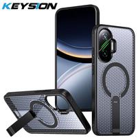 KEYSION Hollow Heat Dissipation Magnetic Case for Xiaomi POCO F7 5G Cooling Stand Shockproof Phone Cover for Redmi Turbo 4 Pro for POCO F7 juoda