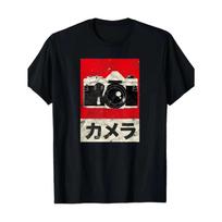 Men's Heavyweight 100% Cotton Vintage Japanese SLR Camera T-Shirt Retro SLR Camera Film Roll Design Japanese Casual Short Sleeve S juoda