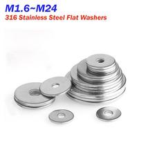1-50pcs A4 316 Stainless Steel Metal Ring Shim M1.6 M2 M2.5 M3 M4 M5 M6 M8 M10 M12 M14~M24 Flat Wafer Washer Gasket Fastener M3x7x0.5mm-50pcs