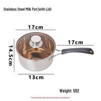 Stainless Steel Composite Bottom Milk and Soup Pot with Lid and Single Handle
