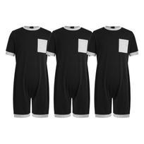 Unisex Kids Special Needs Adaptive Anti Strip Back Invisible Zipper Romper Round Neck Short Sleeve Thigh Length Jumpsuit 5-6 Years juoda