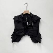 Functional wind zipper three-dimensional pocket half-section tooling vest men's tactical vest loose tooling jacket M juoda