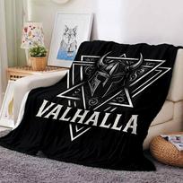 1 vnt. Valhalla Vikingų Mesti pledas Minkštas flanelas, Jaukus visais sezonais poliesteris Puikiai tinka namams, biurui 75X95CM