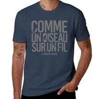 Leonard Cohen Comme Un Oiseau Sur Un Fil Fitted Scoop Tshirt Relaxed Casual Short Sleeve Tee S