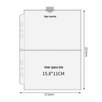 A5 Wide Seven-Hole One-Pocket Binder Refill Pages for 6-Inch & 7-Inch Postcard Storage with Color Paper Inserts.