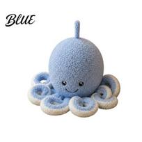 Stuffed Animal Door Stop Plush Octopus Decorative Doorstop  Weighted Fabric Stopper for Home Office  Ocean Floor Holder with Lanyard mėlyna