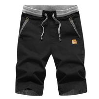 Men's Summer Slim Fit Linen Shorts: Korean Style, Casual, Mid-Length, Cotton Blend XL