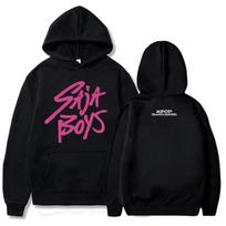 KPop Demon Hunters Saja Boys Hoodie Long Sleeve Movie Printing Sweatshirt Hooded Fleece Casual Female Pullovers Streetwear Women XS juoda