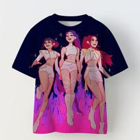 Summer Kpop Witch Hunting Group Top Cartoon Style T-shirt Breathable Women Comfortable Casual Round Neck Short Sleeved T-shirt S