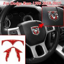 Red Carbon Fiber Console Steering Wheel Center Cover For Dodge Ram 1500 2010-15