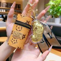 999 Pure Gold Handbag Charm Keychain: Elegant Plaid Mini Bag Shape - Perfect Gift for Girlfriend