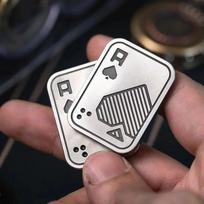 Metalinis pokerio stumiamasis kortų Fidget slankiklis Haptinė moneta EDC Streso mažinimo biuro stalo žaislas Suaugusiems Antistresinis Kūrybiška dovana