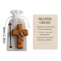Resin Handheld Pocket Cross,Net Bag Design,Fingertip Relaxation.For Christian Daily Prayer and Church Use,Three-dimensional šokoladas