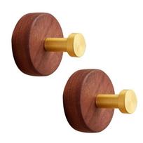 Wood and Zinc Alloy Suction Cup Hooks Waterproof and Removable Hook for Bathroom or Kitchen Coat and Hat Hanger 1