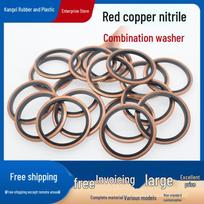 JB982 Red Copper Gasket Seal Ring/O-ring & Framed Oil Seal Combo 6mm Copper Nitrile Gasket (5 pcs)