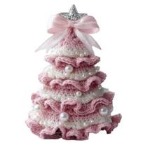 Beginner Christmas Kit W/ Crochet Hooks Needles Christmas Craft Kit Trees Bow Pearl Embellishment Craft Kit for Beginner rožinė