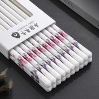 Creative Ceramic Chopsticks Premium Floral Bone China Chopstick Set for Home Use Antibacterial and Mould-Resistant
