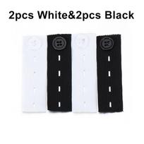 2/4/6PCS Unisex Garment Accessories Maternity Trousers Hooks Button Waist Band Pant Extender Belt 2pcs white&2pcs black