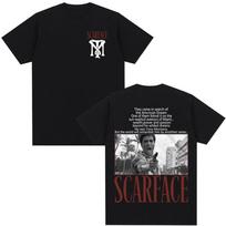 Classic Movie Scarface T-shirt Tony Montana Al Pacino T-shirts Men's Women Clothing Vintage Gothic Oversized T Shirts Streetwear S įvairiaspalvis