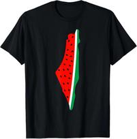 Palestine map Watermelon Family Palestine T-Shirt XL