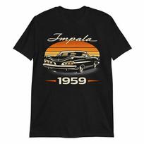 1959 Chevy Impala Antique Classic Car Retro Style Unisex Graphic Tee XS
