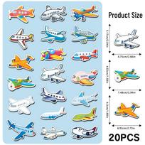 20pcs Cute Cartoon Airplane Fridge Magnets: Waterproof, Fun, Childlike Decor for Filing Cabinets & Metal Doors