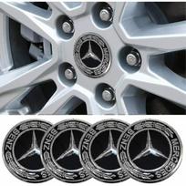 Zk- 4x 60mm Automobilio ratlankio centriniai dangteliai Emblema Logotipas Juodas ratlankio centras Mercedes Benz