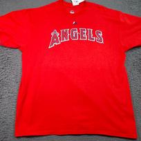Los Angeles Angels Mike Trout 27 Red Graphic Mens XL Majestic M952-0484 Unisex T-Shirt S