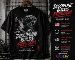 Discipline Builds Freedom Graphic Motivational Streetwear Tee Unisex T-Shirt S